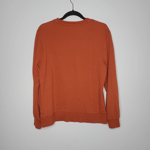 ZARA TRAFALUC Rust Orange Make Yourself a Priority Crewneck Sweater Sz M - Picture 6 of 6